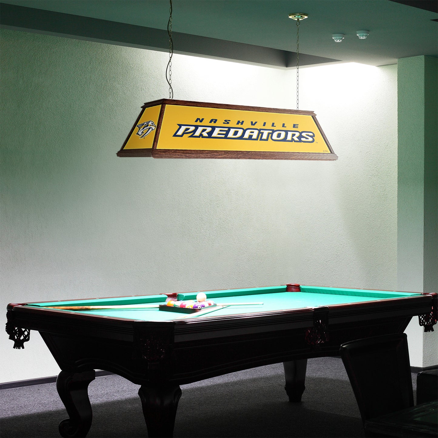 Nashville Predators Premium Pool Table Light Room View