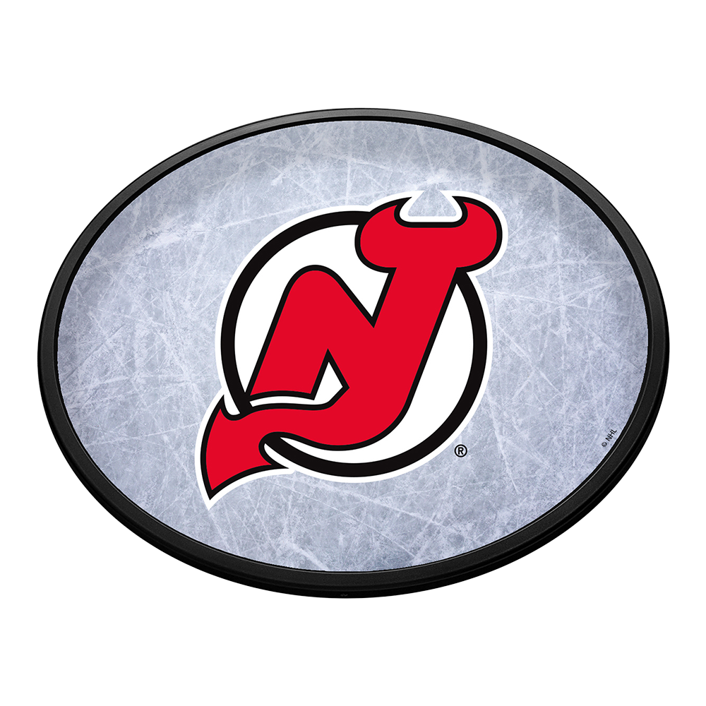 New Jersey Devils Ice Rink Slimline Oval Lighted Wall Sign