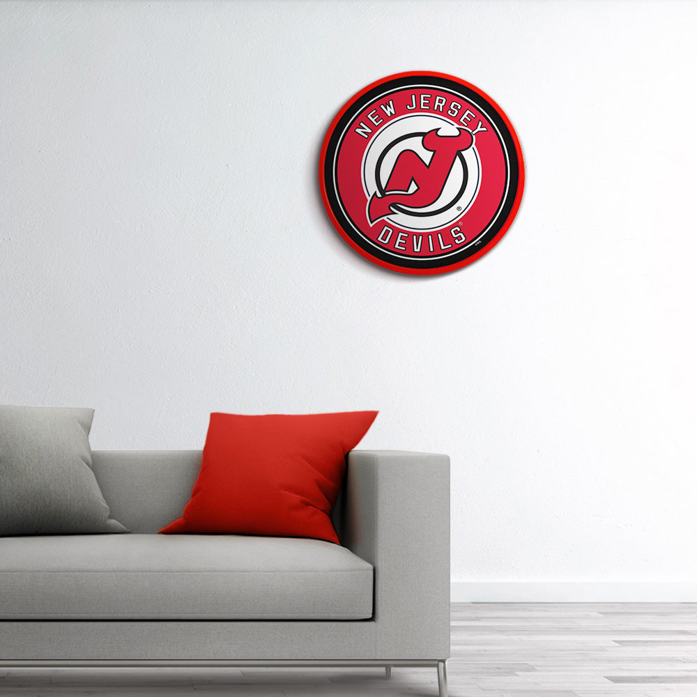 New Jersey Devils Modern Disc Wall Sign Room View