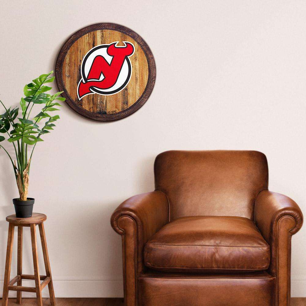 New Jersey Devils Barrel Top Sign Room View