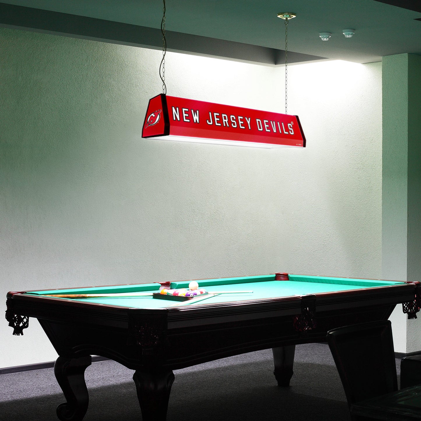 New Jersey Devils Standard Pool Table Light Room View