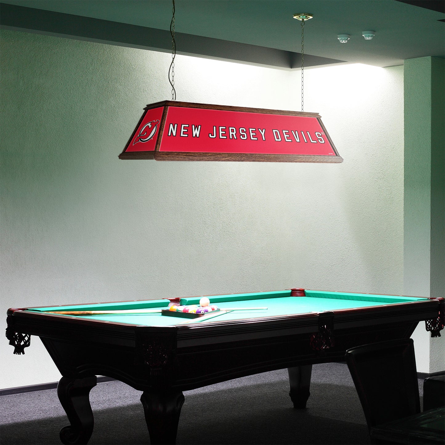 New Jersey Devils Premium Pool Table Light Room View