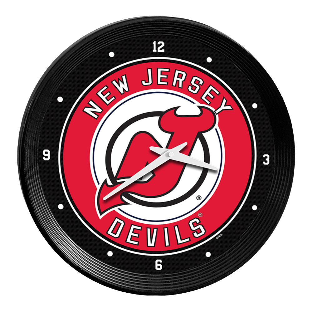 New Jersey Devils Ribbed Wall Clock
