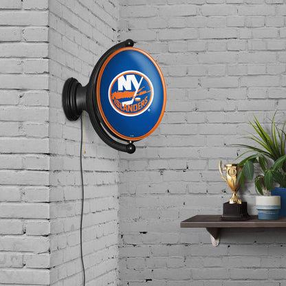 New York Islanders Oval Rotating Wall Sign Room View