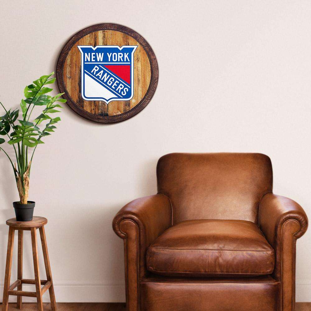 New York Rangers Barrel Top Sign Room View