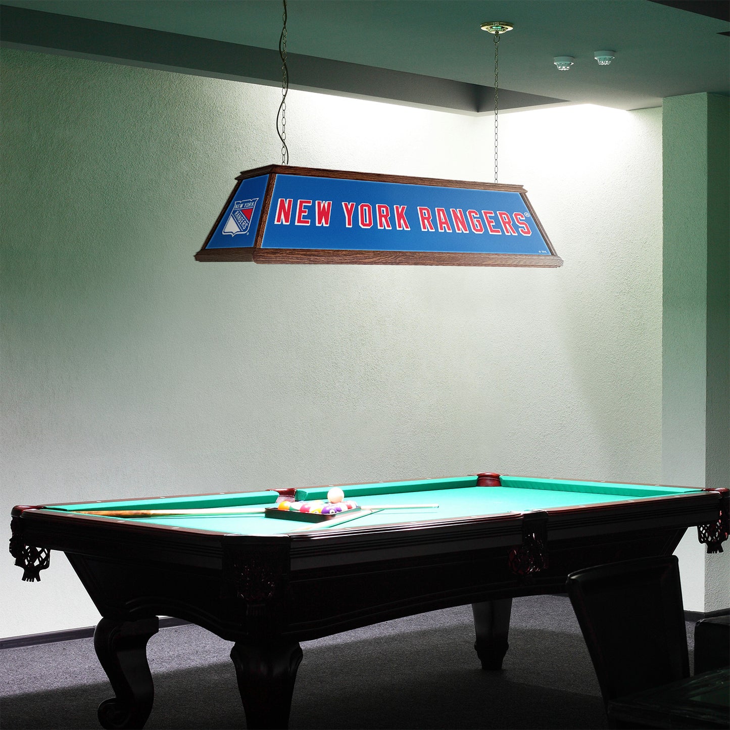New York Rangers Premium Pool Table Light Room View