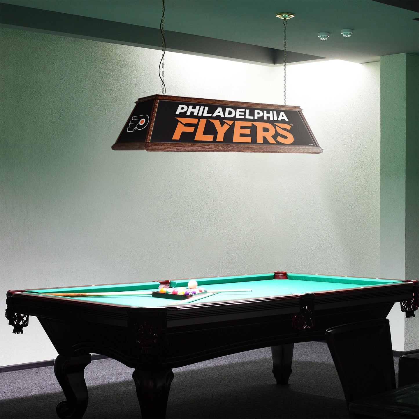 Philadelphia Flyers Premium Pool Table Light Room View