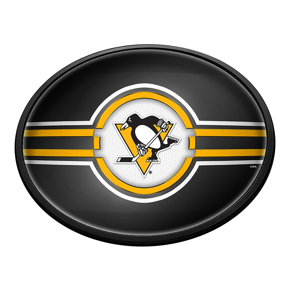 Pittsburgh Penguins Slimline Oval Lighted Wall Sign