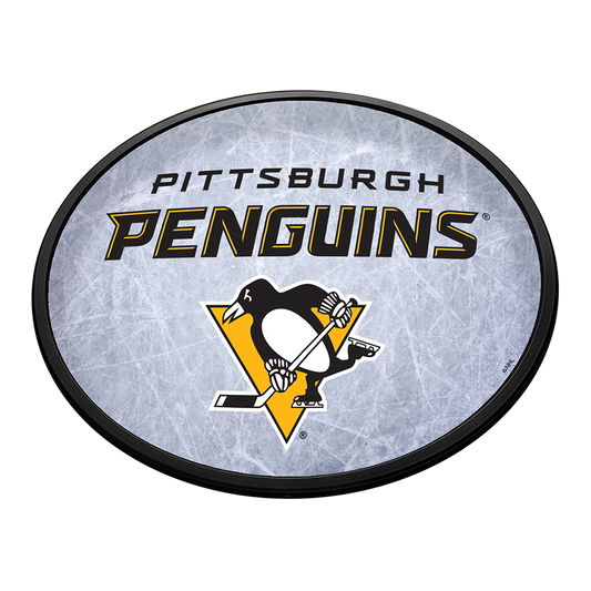 Pittsburgh Penguins Ice Rink Slimline Oval Lighted Wall Sign