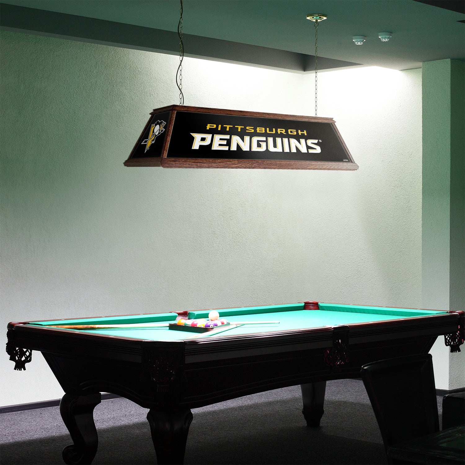 Pittsburgh Penguins Premium Pool Table Light Room View
