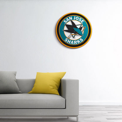 San Jose Sharks Modern Disc Wall Sign Room View