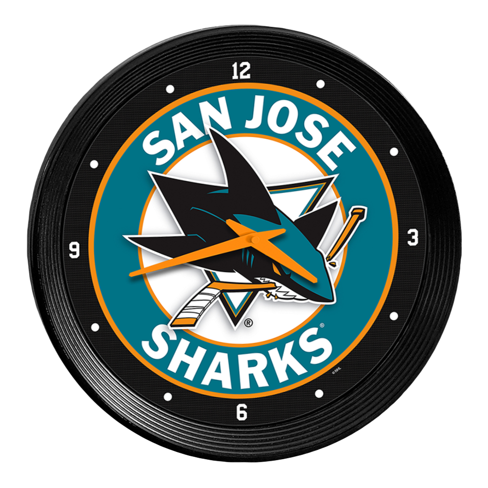 San Jose Sharks Ribbed Wall Clock