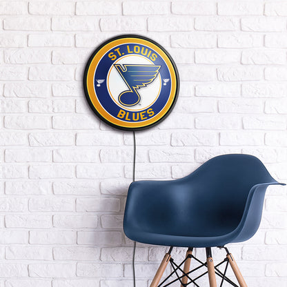 St. Louis Blues Slimline Round Lighted Wall Sign Room View