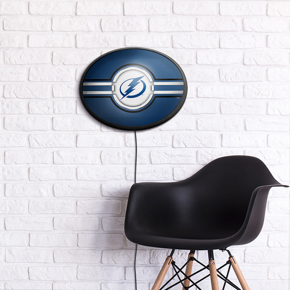 Tampa Bay Lightning Slimline Oval Lighted Wall Sign Room View