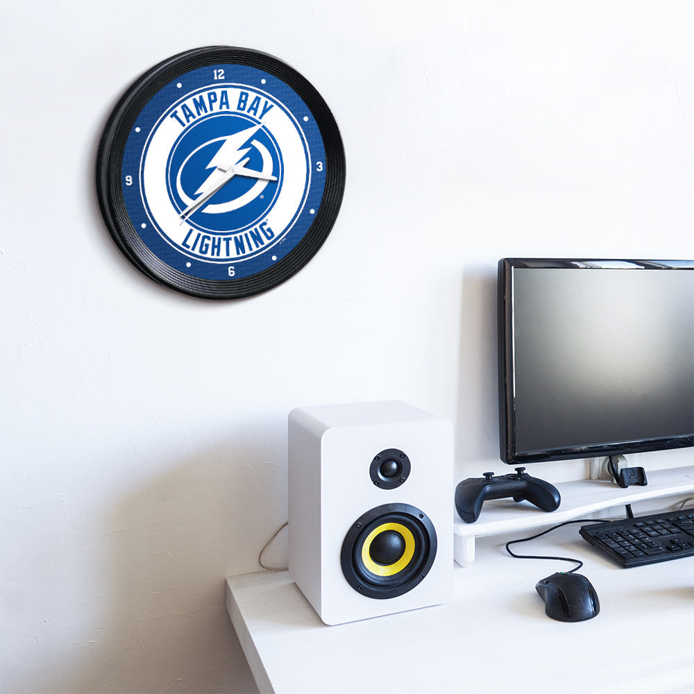 Tampa Bay Lightning Ribbed Wall Clock Room View