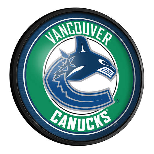 Vancouver Canucks Slimline Round Lighted Wall Sign