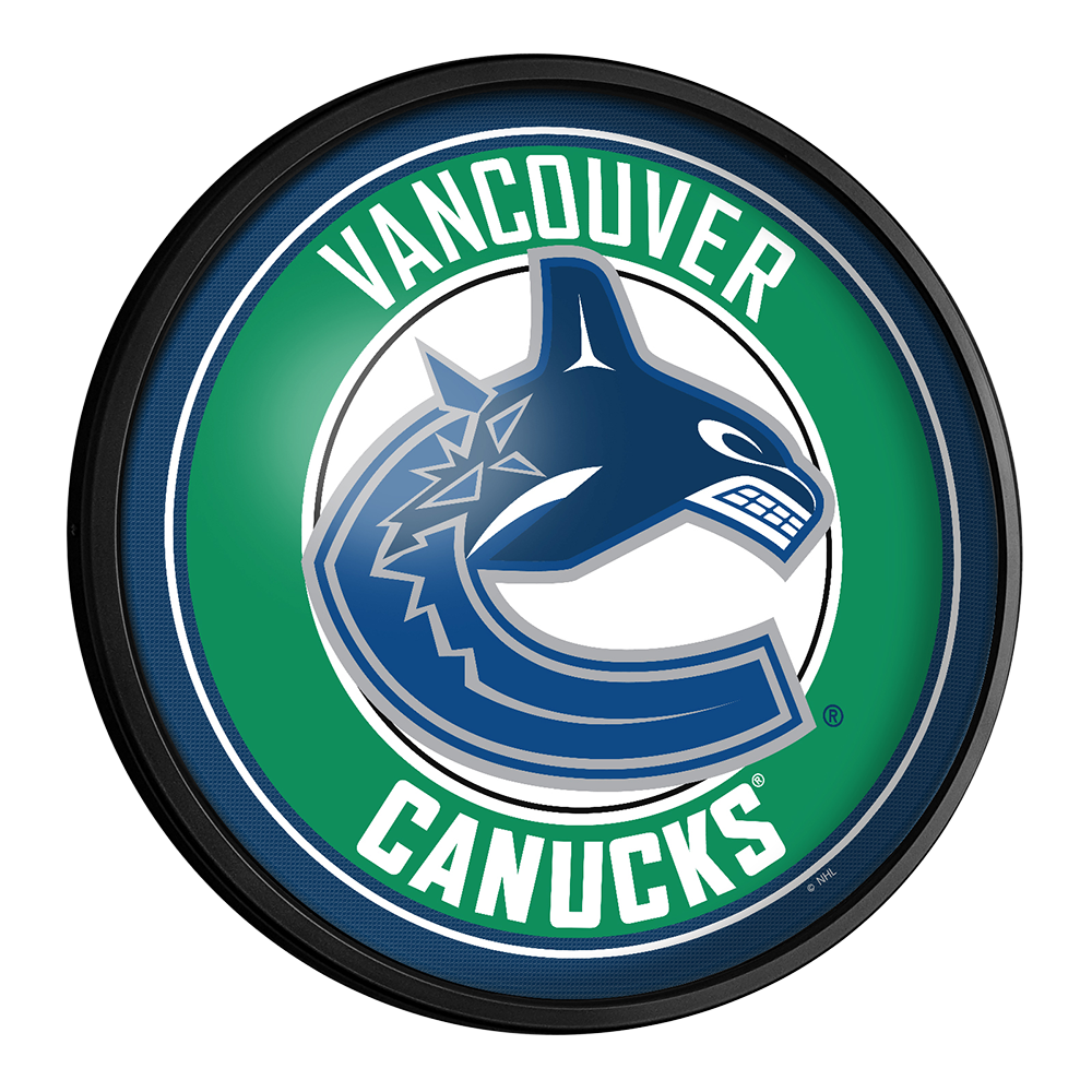 Vancouver Canucks Slimline Round Lighted Wall Sign