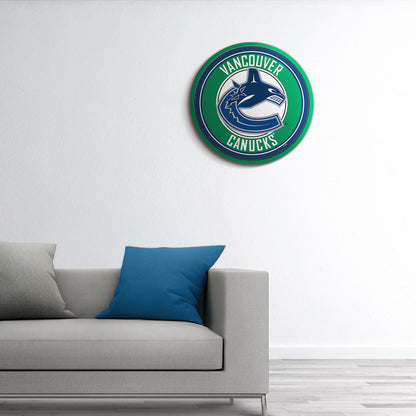Vancouver Canucks Modern Disc Wall Sign Room View