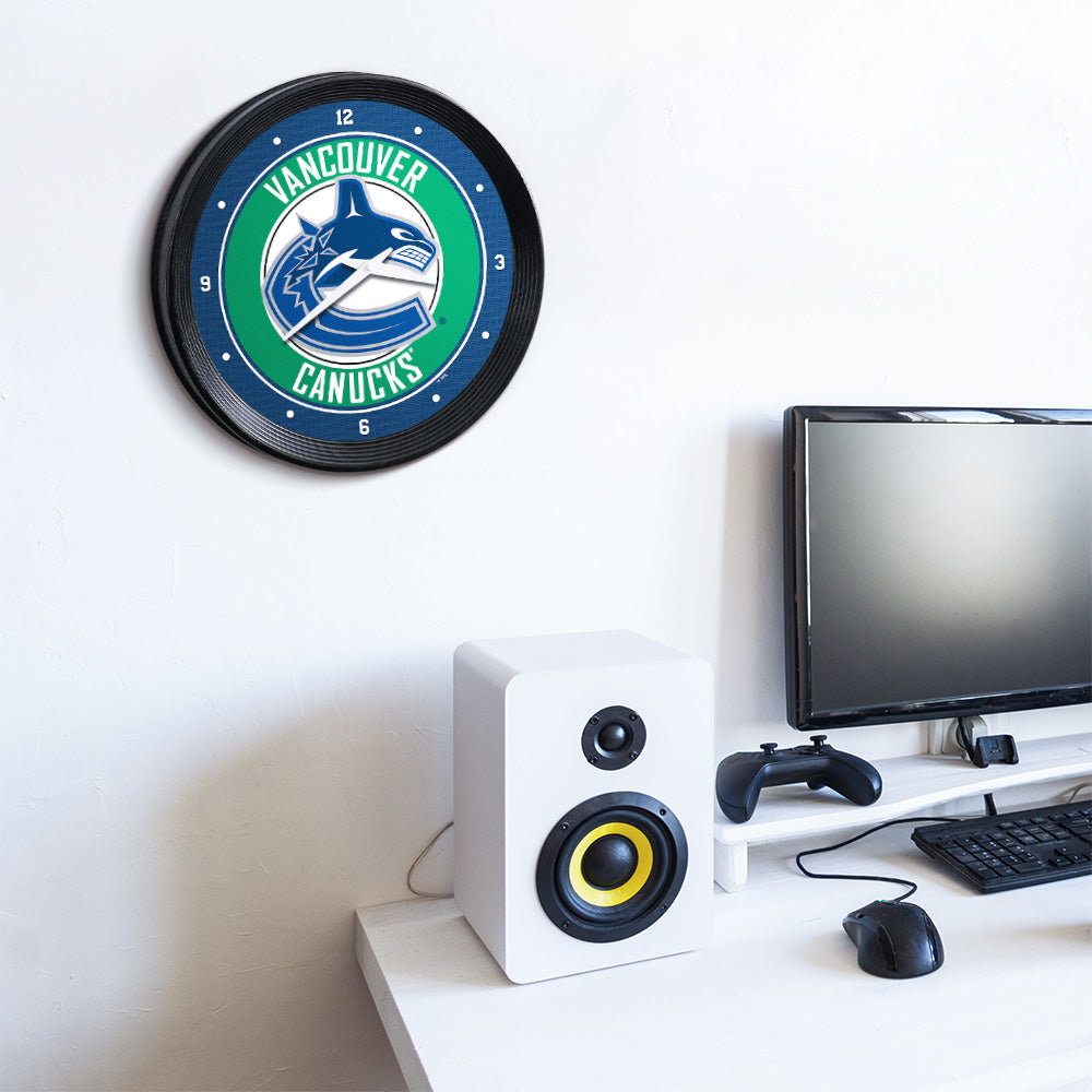Vancouver Canucks Ribbed Wall Clock Room View