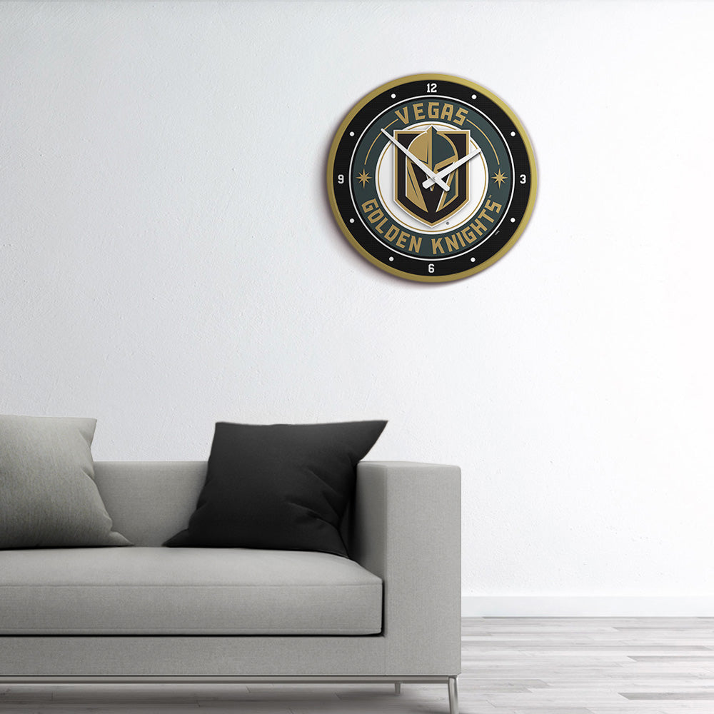 Vegas Golden Knights Round Wall Clock Room View