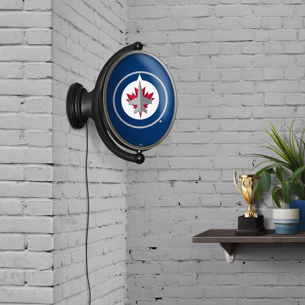 Winnipeg Jets Oval Rotating Wall Sign Room View
