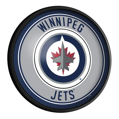 Winnipeg Jets Slimline Round Lighted Wall Sign