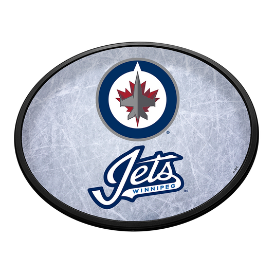 Winnipeg Jets Ice Rink Slimline Oval Lighted Wall Sign