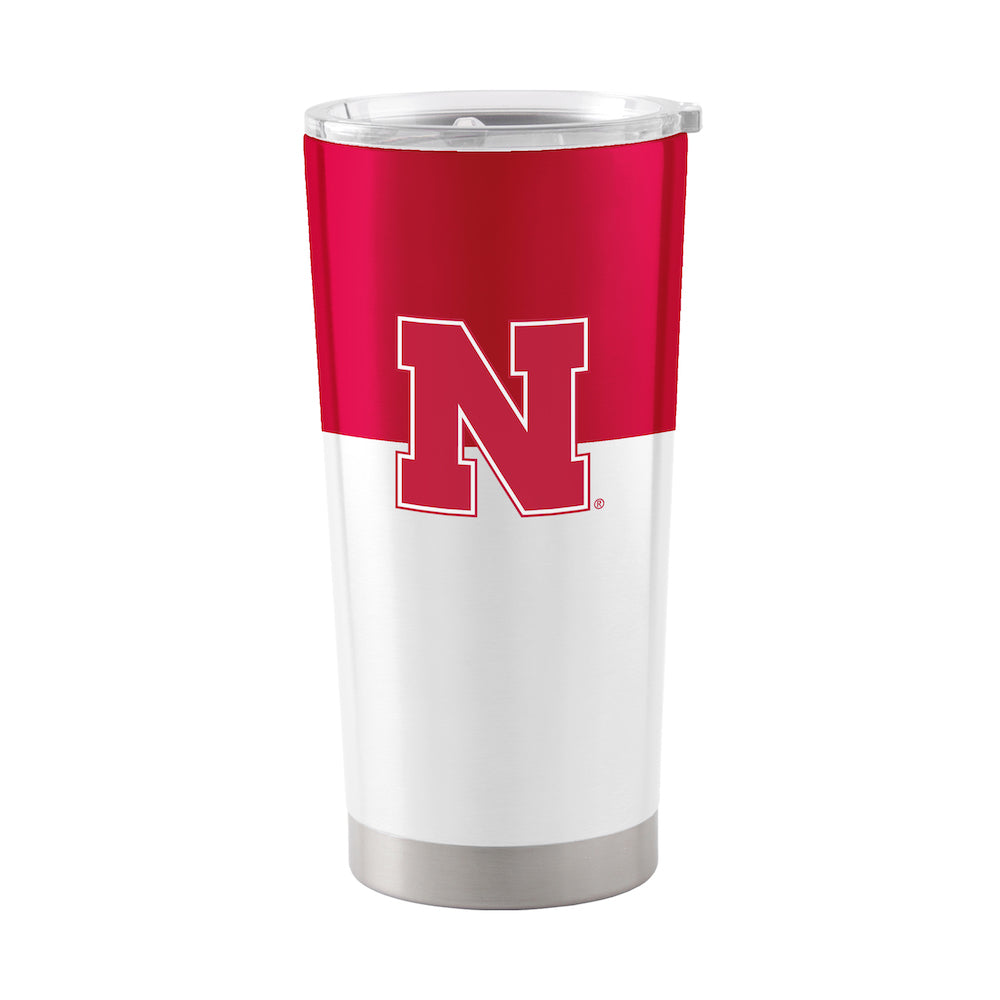 Nebraska Cornhuskers 20 oz color block travel tumbler