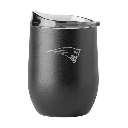 New England Patriots black etch curved drink tumbler