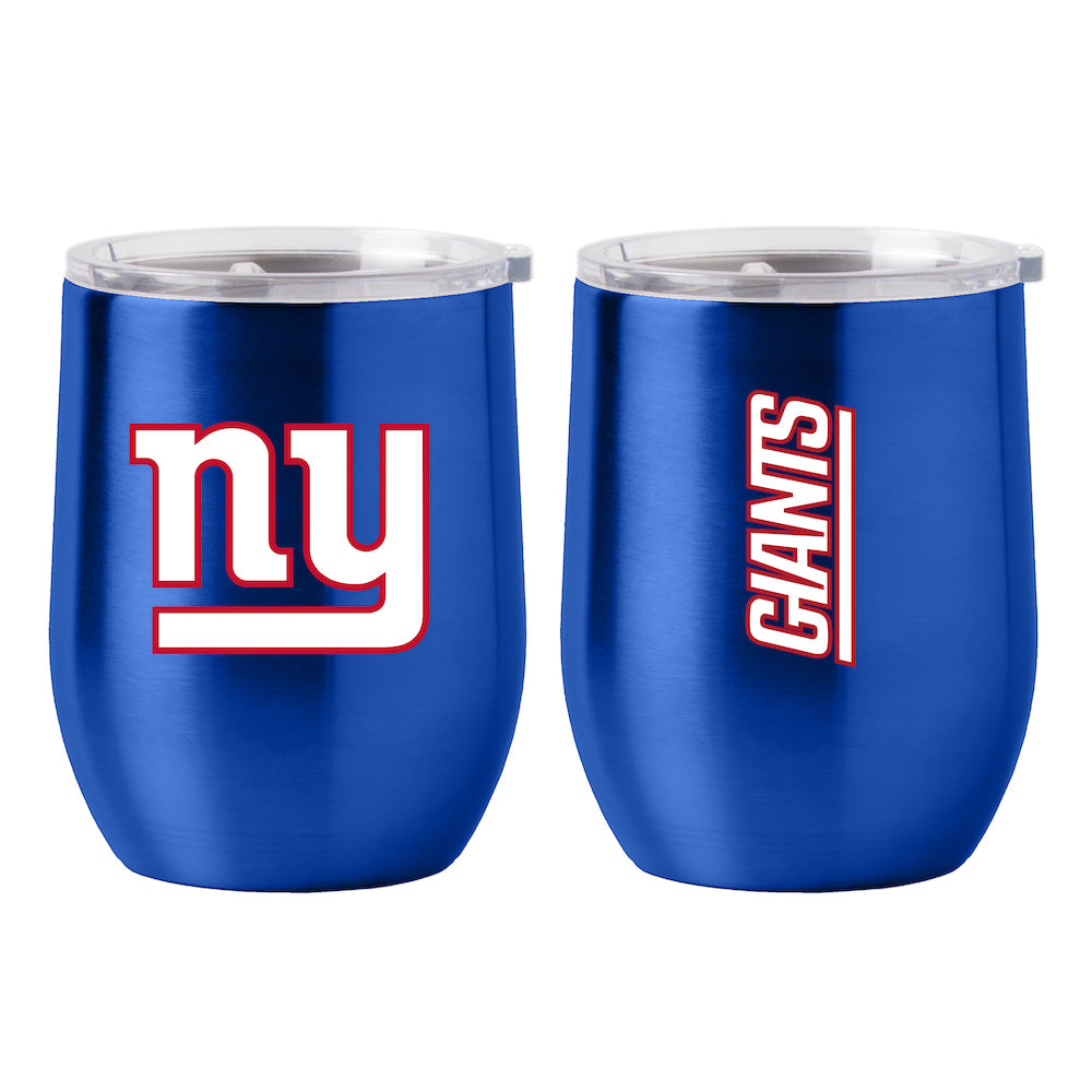 NFL New York Giants NY Tumbler, Football Logo, 16 oz, Blue, BPA Free