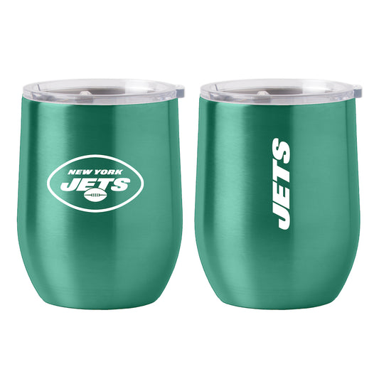 New York Jets stainless steel curved drink tumbler