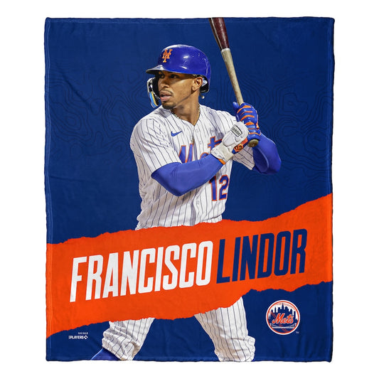 New York Mets Francisco Lindor silk touch throw blanket