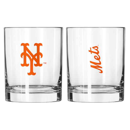 New York Mets Rocks Glass
