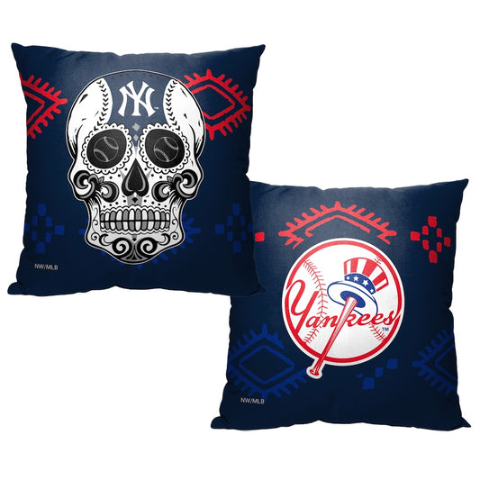 New York Yankees CANDY SKULL throw pillow
