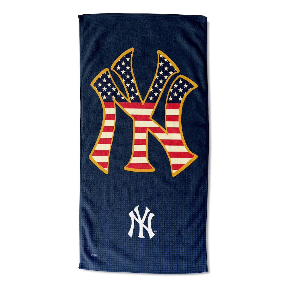 New York Yankees color block beach towel