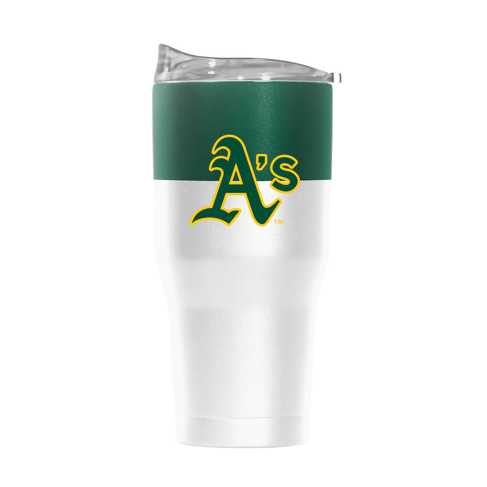 Oakland A's 30 oz color block travel tumbler