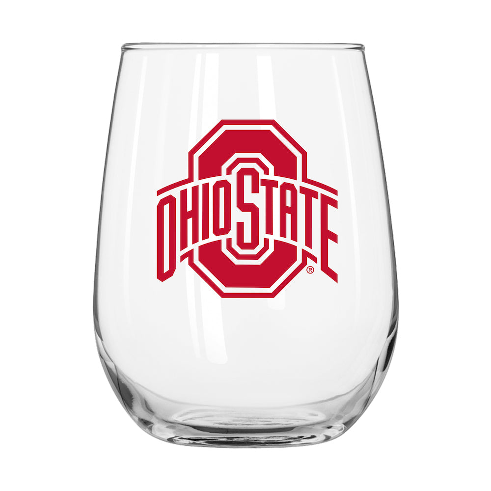 Ohio State Buckeyes Stemless Wine Glass