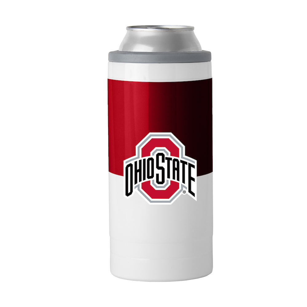 Ohio State Buckeyes colorblock slim can coolie