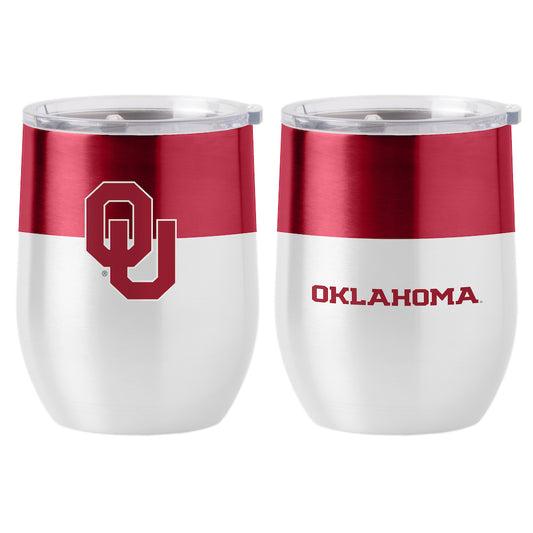 Oklahoma Sooners color block curved drink tumbler