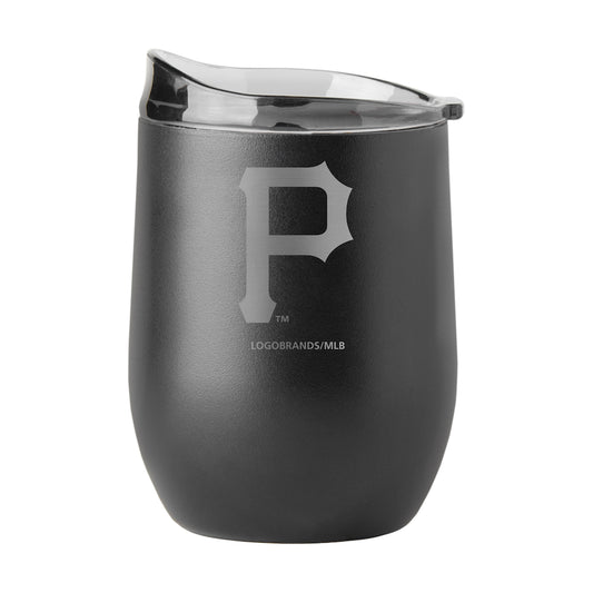 Pittsburgh Pirates black etch curved drink tumbler
