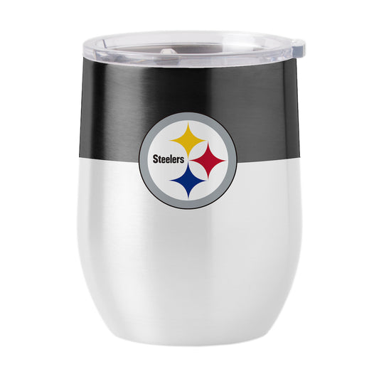 Pittsburgh Steelers color block curved drink tumbler