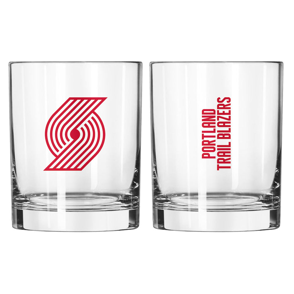 Portland Trail Blazers Rocks Glass