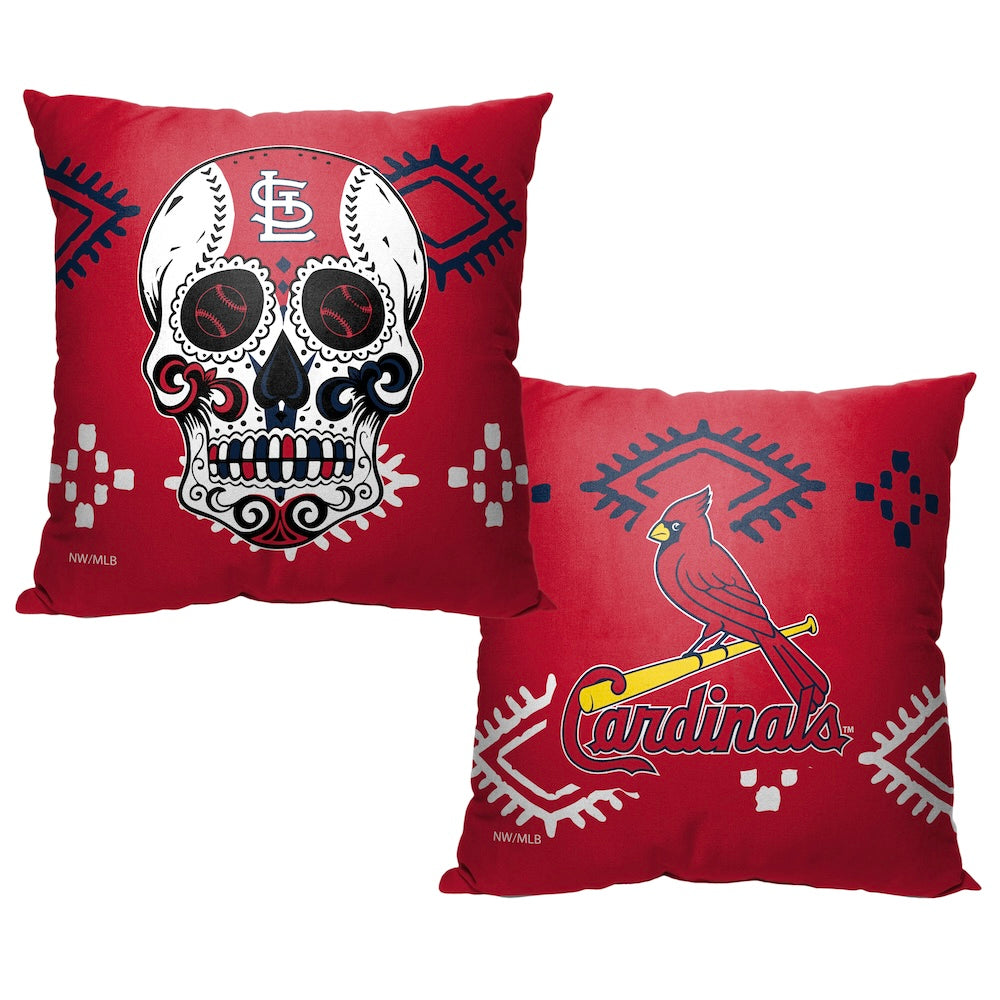 St. Louis Cardinals CANDY SKULL throw pillow