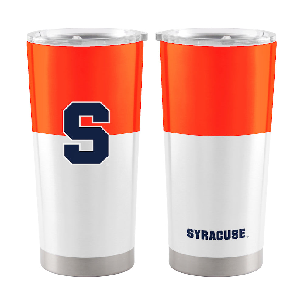 Syracuse Orange 20 oz color block travel tumbler