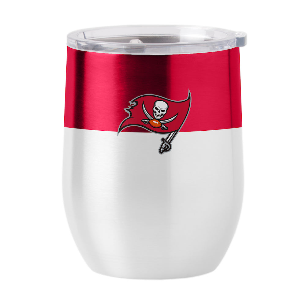 Tampa Bay Buccaneers color block curved drink tumbler