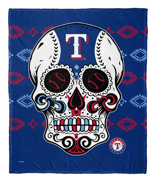 Texas Rangers CANDY SKULL silk touch throw blanket