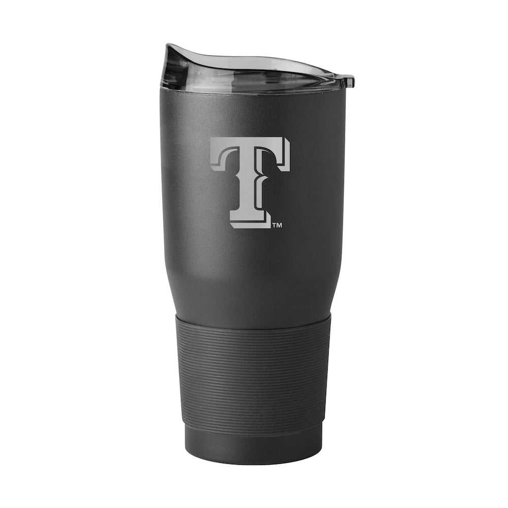 Texas Rangers 30 oz black etch travel tumbler