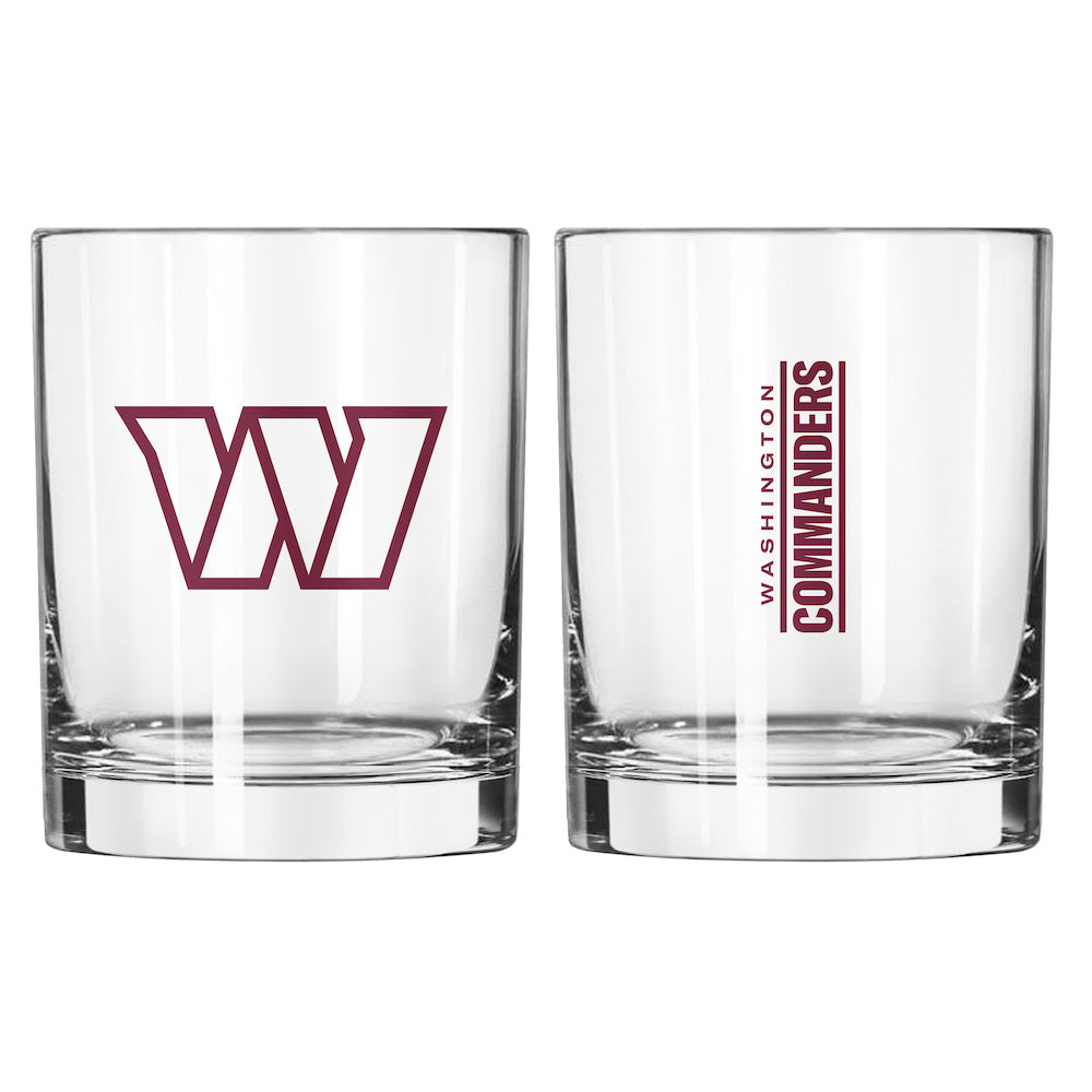 Washington Commanders Rocks Glass