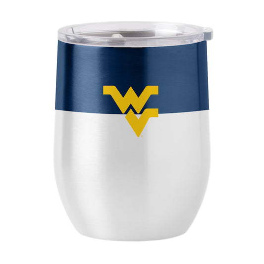 West Virginia Mountaineers color block curved drink tumbler