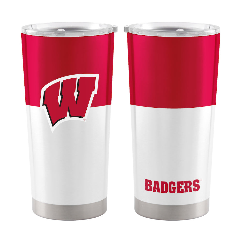 Wisconsin Badgers 20 oz color block travel tumbler